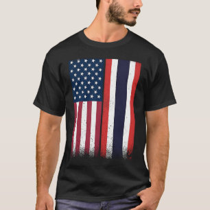 T-shirt Drapeaux thaïlandais américains de la Thaïlande fi