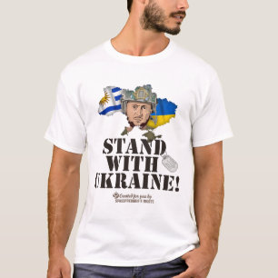 T-shirt Drapeaux Ukraine Uruguay Zelenskyy Soutenez l'Ukra