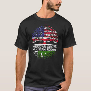 T-shirt Drapeaux USA & Pakistan Américain cultivé Roo paki