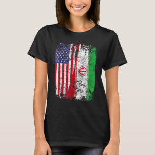 T-shirt DRAPS IRANIEN Drapeau à moitié américain DRAPEAU I