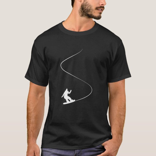 T-shirt Drawn Simple Snowboard Girl  (Devant)