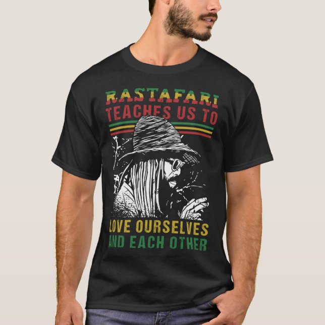 T-shirt Dreadlock Rastaman Drapeau éthiopien Rastafarian S (Devant)