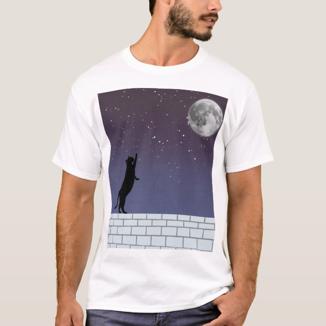 T-shirt Dream Higher – Night Sky Cat Design (Devant)