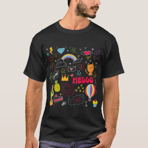 T-shirt Dream Love Hello Dessin Visuel Doodle Art