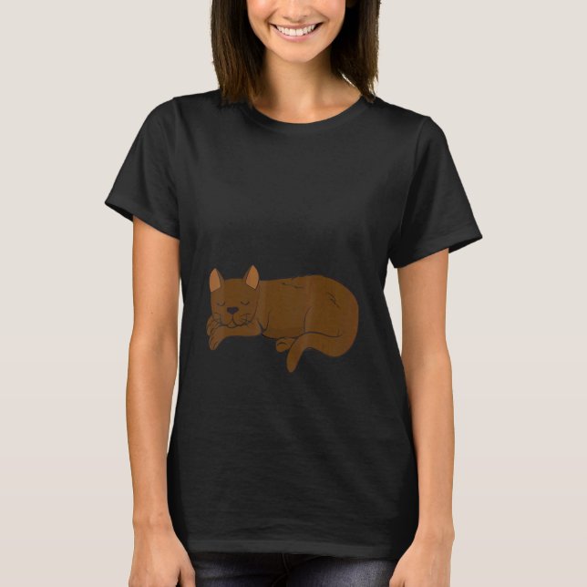 T-shirt Dream Sleep Snooze Snooze Light Burmese Cat Sleep (Devant)