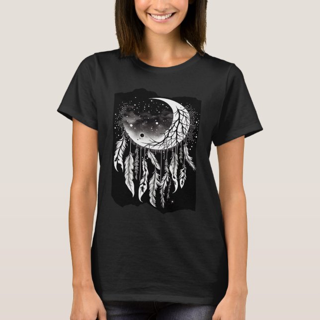 T-shirt Dreamcatcher Moon Boho Artwork  2 (Devant)