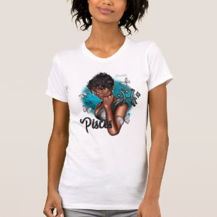 T-shirt Dreamy Black Pisces Diva avec un charme éthérée