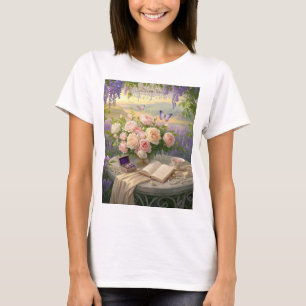 T-shirt Dreamy Floral sanctuaire baigné d'or heure lumière