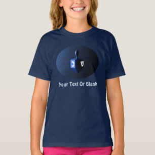 T-shirt Dreidel bleu brillant