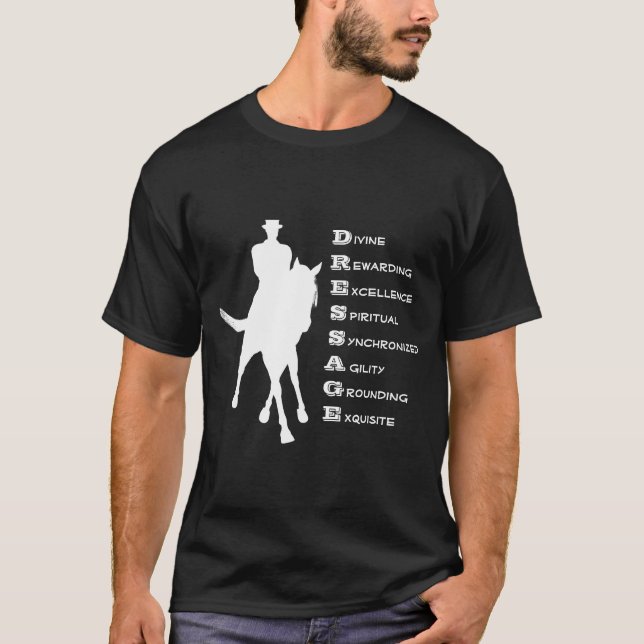 T-shirt Dressage Est Cheval Silhouette Dark (Devant)