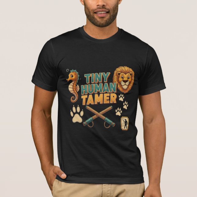 T-shirt Dresseur de tout petit humain - Création drôle pou (Devant)