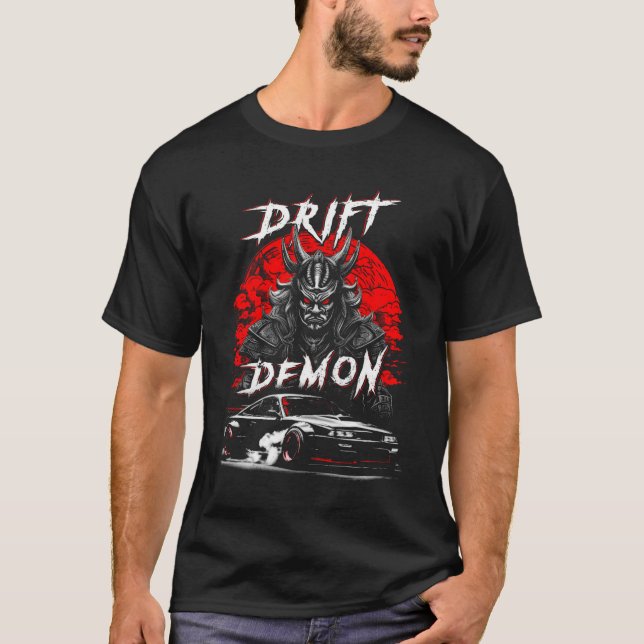 T-shirt Drift Demon Samurai JDM Car Drifting Phonk Music b (Devant)