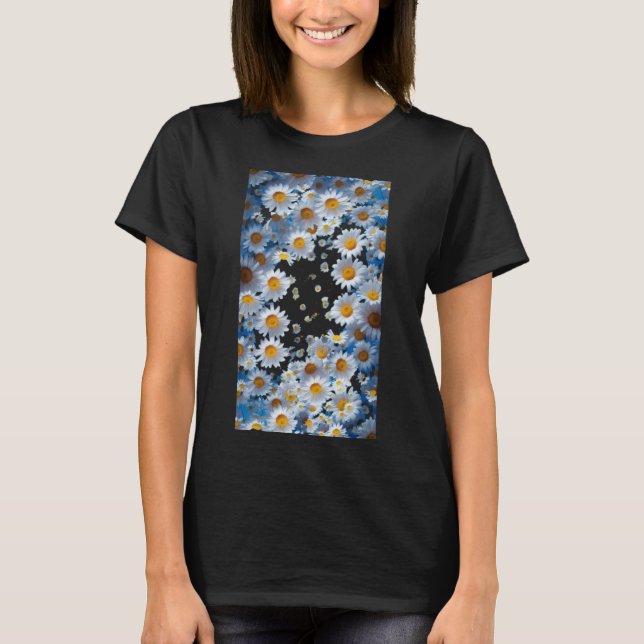 T-shirt Drift of Daisies Petals in the Void Where Light Bl (Devant)