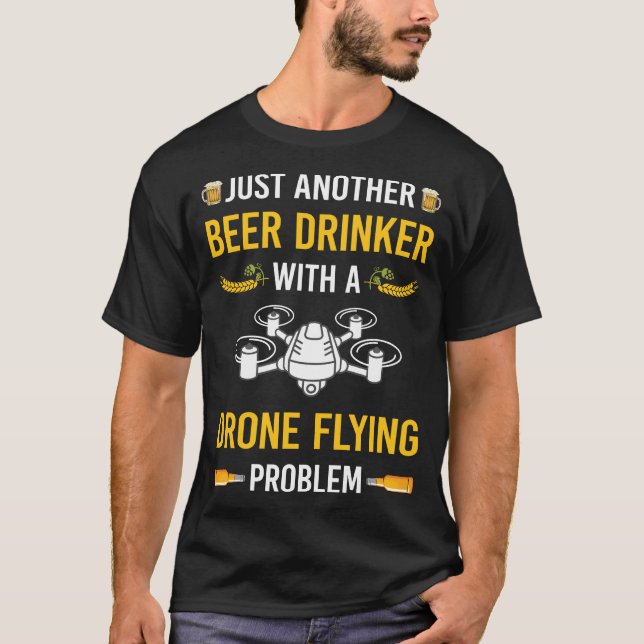 T-shirt Drinker de bière Drone Drone Flying Drones (Devant)
