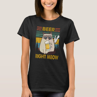 T-shirt Drinkers 365 Beer Me Right Meow Retro Style Premiu