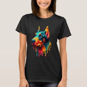 T-shirt Dripping Paint Art Doberman Pinscher Dobermans Dob