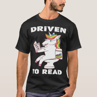 T-shirt Driven To Read Unicorn Library Reading Books Reade