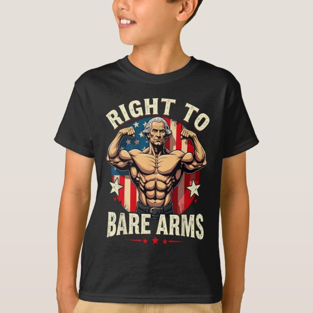 T-shirt Droit À L'Arme Nue George Washington Bodybuilder G (Devant)