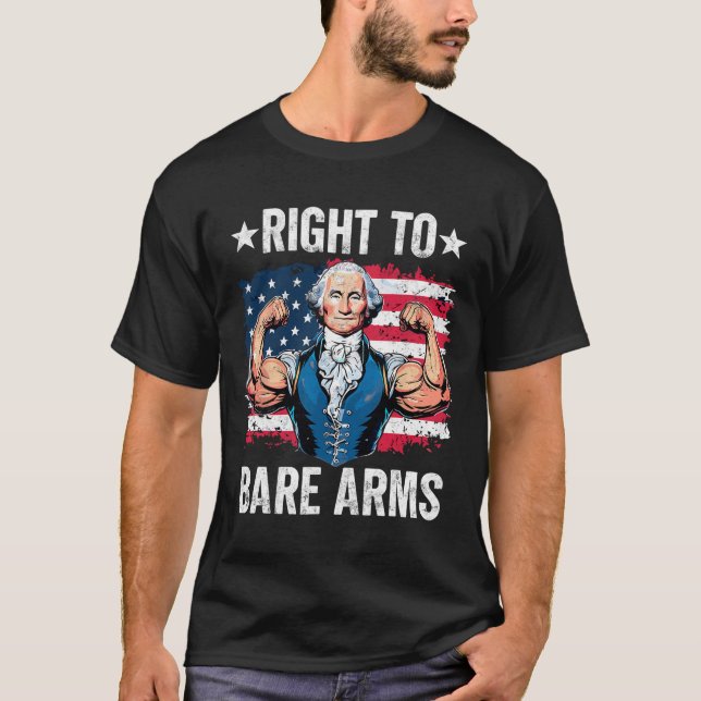 T-shirt Droit À L'Arme Nue George Washington Bodybuilder G (Devant)