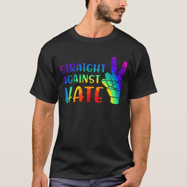 T-shirt Droit contre la haine - LGBTQ+ Ally Pride (Devant)