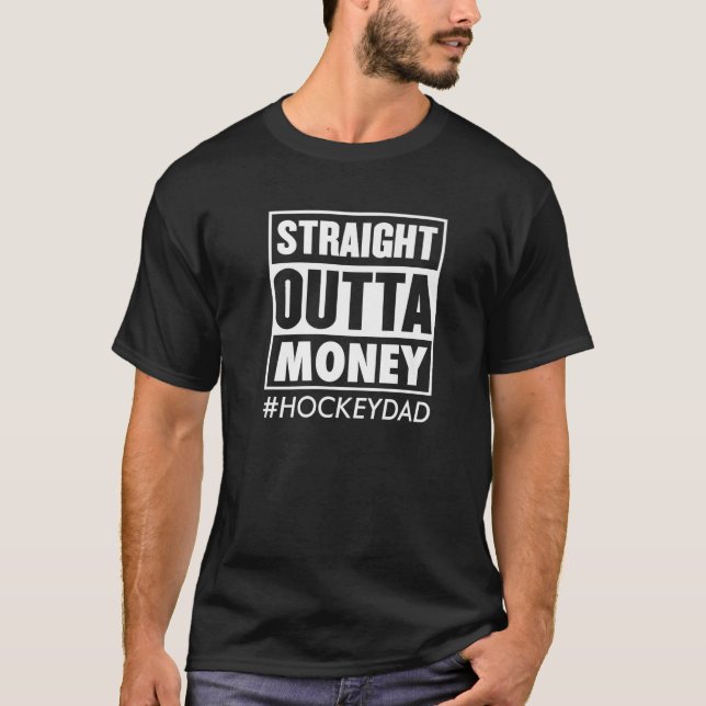 T-shirt Droit devant l'argent Hockey Papa Drôle Hockey sur (Devant)