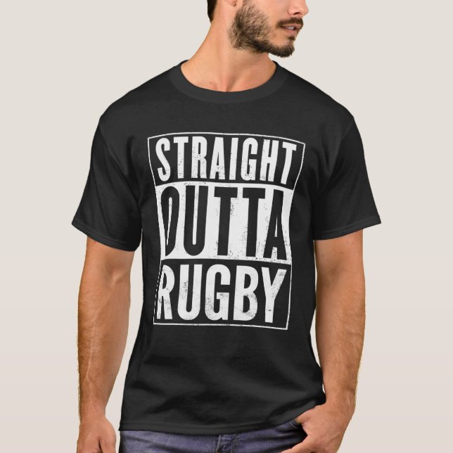 T-shirt Droit devant le rugby drôle (Devant)