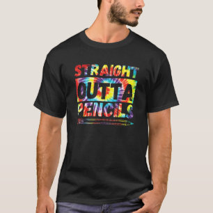 T-shirt Droit Devant Les Crayons Retour À L'École Premier 