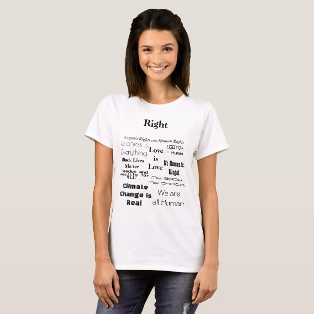 T-shirt Droit et mal politiques de chemise de protestation (Devant entier)