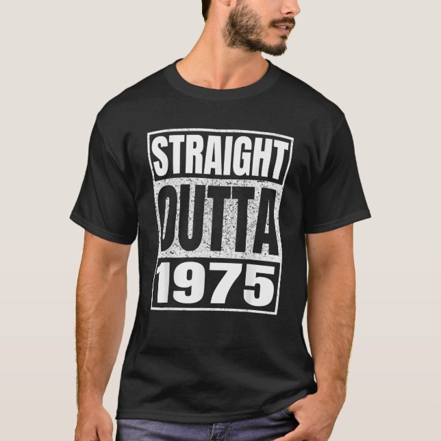 T-shirt Droit Jusqu'En 1975 Anniversaire Classique 1975 (Devant)