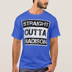 T-shirt Droite devant Madison Wisconsin Vintage Distresse
