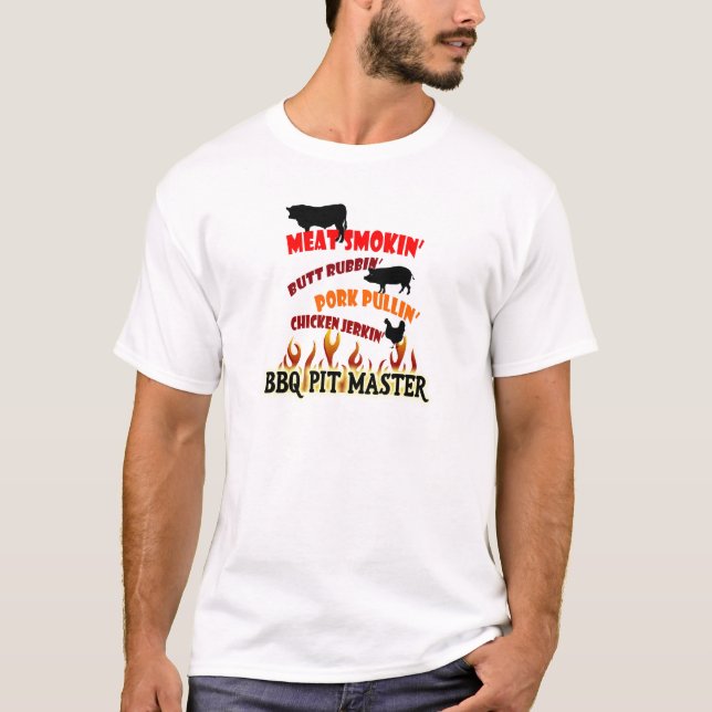 T-shirt Droites principales de Braggin de cuiseur de BBQ (Devant)