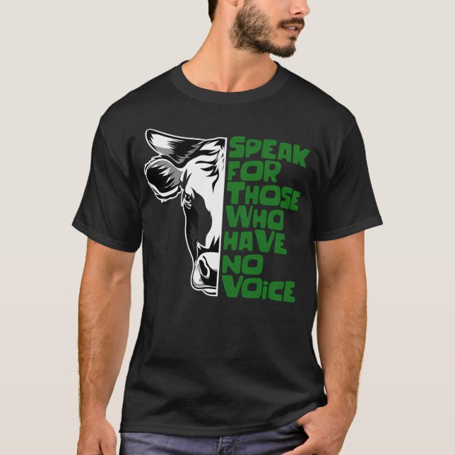 T-shirt Droits des animaux Citation végétale Vache visage (Devant)
