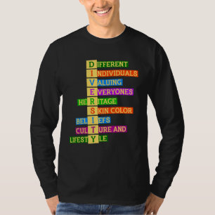 T-shirt Droits Diversité gentillesse Paix Égalité Inclusio