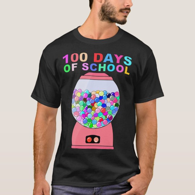 T-shirt drôle 100 jours de machine de gumball scolaire pou (Devant)