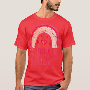 T-shirt Drôle 100 Jours d'école mignon Coeurs arc-en-ciel