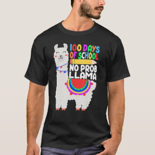 T-shirt Drôle 100 Jours D'École Pas De Prob-llama Llama En