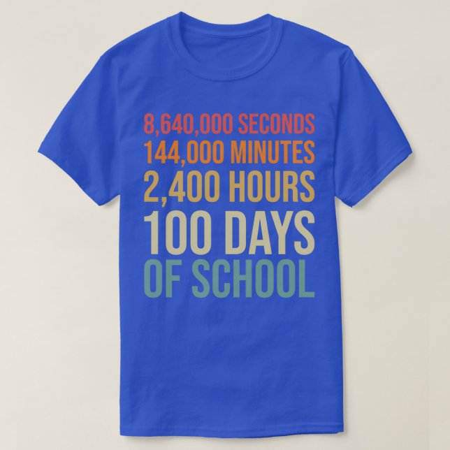 T-shirt Drôle 100 Jours D'École Rétro Secondes Minutes Hou (Design devant)