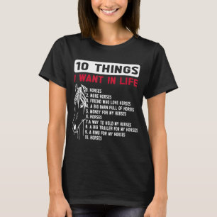 T-shirt Drôle 10 choses que je veux dans la vie Drôles Che