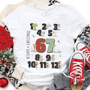 T-shirt Drôle 12 Jours de Noël 67 6 7 Six Sept Mème
