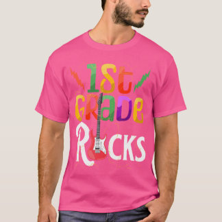 T-shirt Drôle 1E Année Rocks Retour À L'École Étudiants
