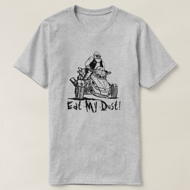 T-shirt drôle 3 roues vieux homme motard moker, manger ma  (Design devant)