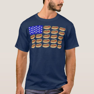 T-shirt Drôle 4 juillet Drapeau américain Hotdog Sandwich