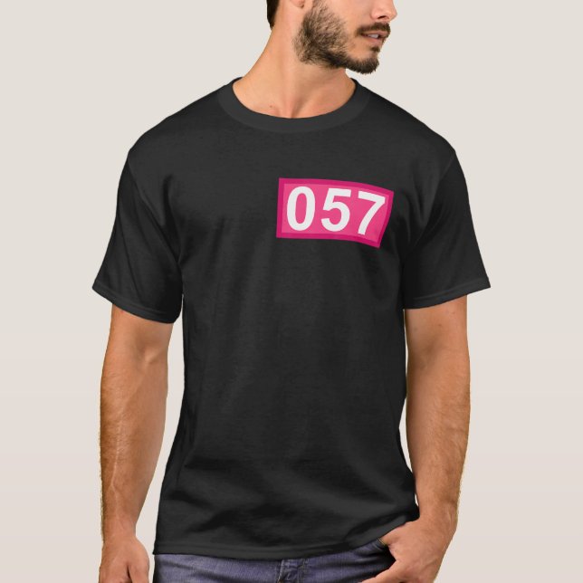 T-shirt Drôle 57 Ans Cadeaux Numéro 057 Patch 57Th Birt (Devant)