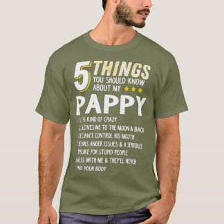 T-shirt Drôle 5 choses Grand-père Pappy Crazy Idée cadeau