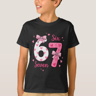 T-shirt Drôle 67 Mignon Six Sept Mème Nk Cœurs Arc Valenti