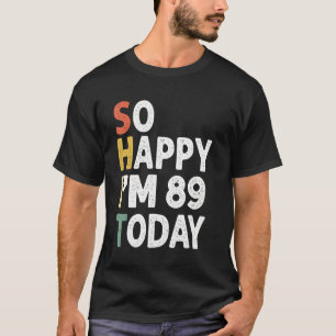 T-shirt drôle 90 Anniversaire Vintage Si Heureux Im 90