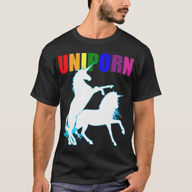 T-shirt Drôle Adulte Gay Sale Unicorne Naught Inapproprié (Devant)