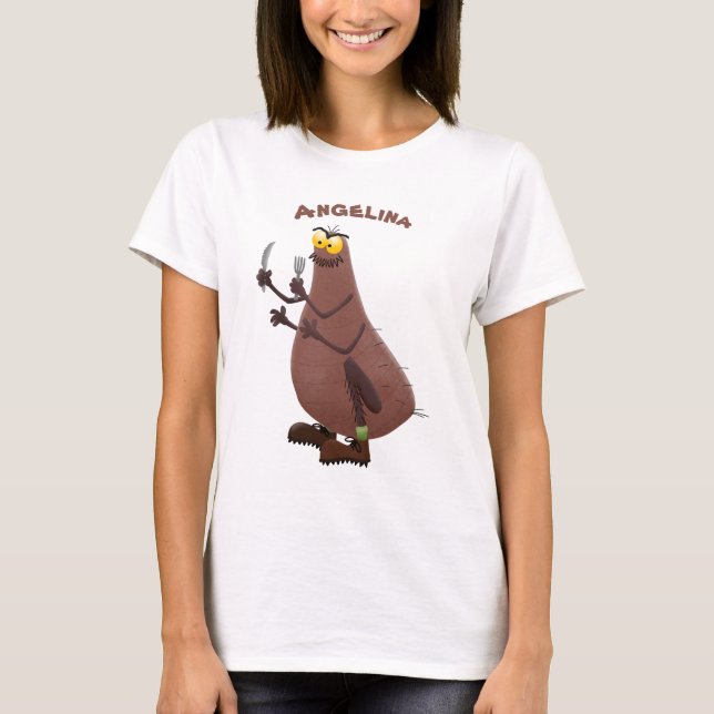 T-shirt Drôle affamé pulette affamée dessin animé (Devant)