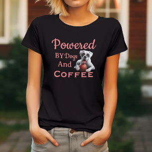 T-shirt Drôle Alimenté Par Chiens Et Café