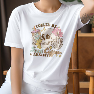 T-shirt Drôle alimenté par le café glacé et l'anxiété